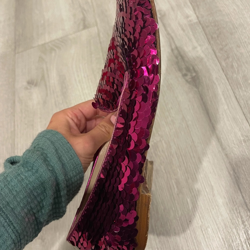 Pink sequin Prada loafers - Picture 3 of 5